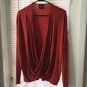Bobeau long sleeve orange top